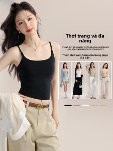 MiiOW | Áo vest dây mỏng mùa hè cho nữ Áo khoác ngoài che ngực phụ trợ Không cần đeo áo ngực Áo một mảnh lưng đẹp