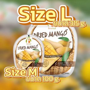 มะม่วงอบแห้ง รสเปรี้ยวอมหวาน แบบแยกซองเล็ก 100-315กรัม สูตรตาลต่ำ มะม่วงแก้วขมิ้น มีผลไม้อบแห้งเกรดส่งออก