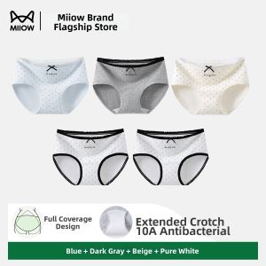 MiiOW | Antibacterial Cotton Crotch Seamless Breathable Medium-Waist Wedgie-Proof Womens Underwear