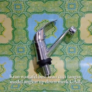 Kran Wastafel Besi | Kran Cuci Tangan Model Angkat Up Down Merk CAB