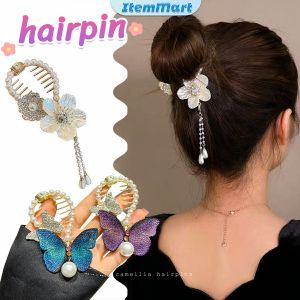 ItemMart Pearl Butterfly Flower Mermaid Tassel Hair Bun Buckle Hairpin Hair Clip Bud Clip High Ponytail Buckle