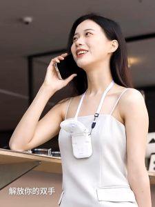 [In Stock] N-Power Ultra-thin Folding Fan Desktop Silent Charging Treasure Mini Portable Hanging Neck Wind Fan With Powerbank