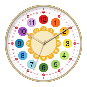 Creative Childrens Early Education Quartz Clock Learning Tool for Students Home Living Room Decor Kids Bedroom round Shape Plastic Clock