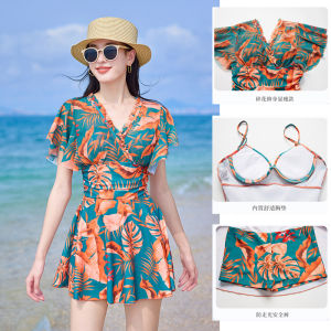 Slimming Tummy Cover One-piece Dress Swimsuit