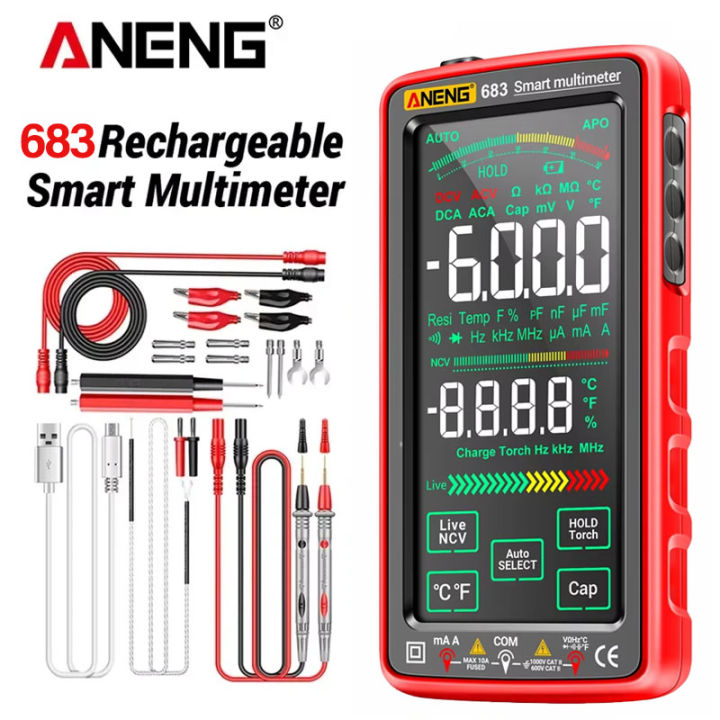 ANENG 683 Smart Multimeter High-end Touch 6000 Counts Multimetro Test ...