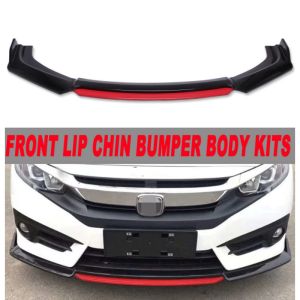 4PCS/Set Universal Car Front Lip Chin Bumper Lip Body Kit Spoiler Splitter Spoiler Diffuser Protector For Honda CityVios