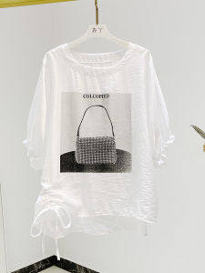 เสื้อยืดแขนสั้นผู้หญิงฤดูร้อนปี 2025 ทรงหลวม ทรงสลิมฟิต ทรงเข้ารูป ดีไซน์แฟชั่นเกาหลี ดีไซน์ผ้าฝ้ายบาง