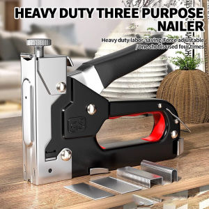 3 In 1 Steel Staple Gun Tacker DIY Furniture Construction Stapler Upholstery Staple Gun With 600 Staples Nail Gun Home Decor