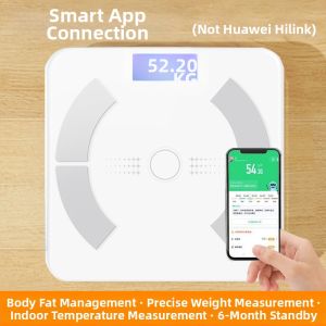 Smart Electronic Body Fat Scale Small Precision Home Use Supports HUAWEI HiLink Health Fitness Weight Loss Tracking Device