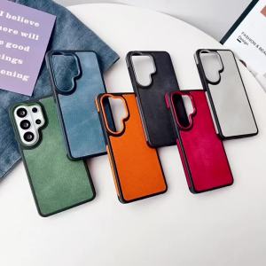 Luxury Canvas Denim Matte Phone Case for Samsung S26 Edge S25 Ultra S23 S24 Plus FE  Hybrid PC Protection Shockproof Back Cover