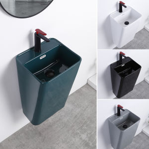 Wall-Mounted Wash Basin Wall-Hung Basin Ceramic Washbasin One-piece Balcony Outdoor Wash Table Small Apartment Bathroom
