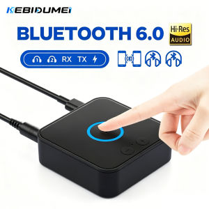 Kebidumei | KEBIDUMEI Bluetooth 6.0 Audio Receiver Transmitter 3.5mm Jack 2RCA HIFI Music Dual Stream Wireless Adapter For Car Speaker PC