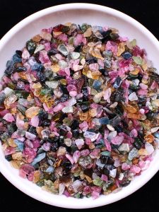 Natural Tourmaline Rock Crystal Stones Colorful Decorative Stones Nail Art Vase Decoration Ornament Raw Material Stones