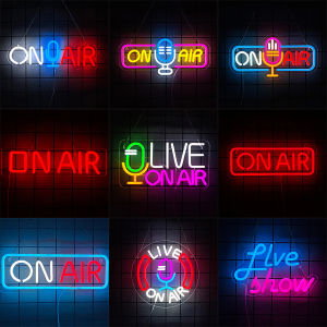 On Air Neon Sign for Wall DecorLive Show LED Artwork Décor for Live Room Game Room Broadcasting RoomMusic StudioUSB Powered