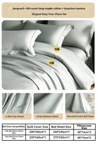 Mercury | Jacquard Embroidered Luxury 4-Piece Sheet Set 60s Long Staple Cotton
