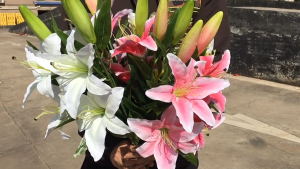 3D artificial lily flower fake flower wedding home garden decoration