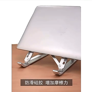 RICHMENT Laptop Stand Aluminum Portable Desk Laptop Holder Foldable Laptops Rack Ergonomic Adjustable Height Fits ALL Laptop for Desk Collaborative Work Fully Foldable for Easy Storage Fits