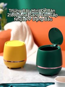 Thùng Rác Mini Để Bàn 2 Lớp Loại Sang Cao Cấp Nhựa PP Dạng Bầu B9212
