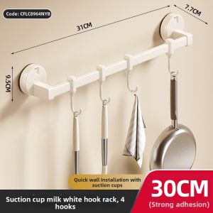 ERMO | Multi-functional No-drill Suction Hooks Wall-mounted Kitchen Storage Rack