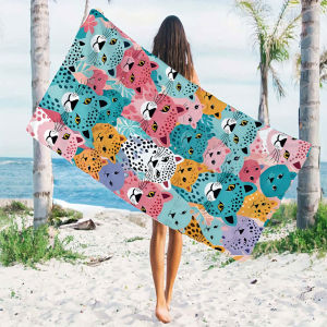 BILIBILI | colorful leopard Beach Towels Ultra Lightweight Quick Drying Super Absorbent Summer Essential Fast-Drying Towel for Beach