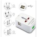 Adaptor universal internasional 2 port USB travel charger colokan listrik stop kontak. 