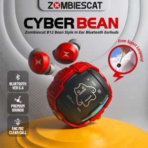 ZOMBIES CAT B12 Bean Design Invisible Earbuds Wireless Bluetooth Sports Earphones in-Ear Deep Bass Headphone with Sport Lanyard