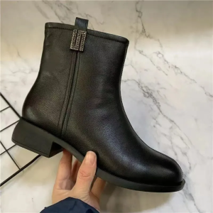 Large Size Womens Boots 41 Fleece Lined Low Heel Short Cotton Boot Winter Mom Shoes Fashionable Commute Style Side Zipper