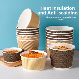 Thickened Insulated Paper Bowls 50 Sets