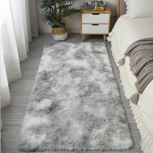 VIKAMA Velvet-Textured Living Room Plush Carpet Is Thick And Fluffy. Bedroom Bedside Rug Is Slip-Resistant. Home Decoration.