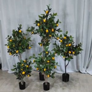 Sampai7an PBP171 Pot Bunga Pohon Lemon Artificial Ornamen Dekorasi Sudut Ruangan Cafe COD