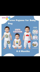 6 Pairs Didos Terno Sando Pajama for Boys Infant/Newborn Clothing Set Pure Cotton Cute Characters 0 to 3 months