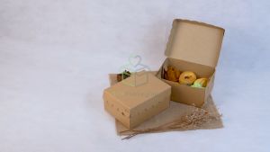 [1 PACK] Snack Box 16x12 Kraft Dus Kue Box Renda Snack Donat Kue isi 100 Pcs