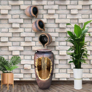 Modern Simulated Ceramic Pot Waterfall Decoration Outdoor Courtyard New Chinese Style Creative Landscape Wall Mounted Ornament