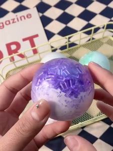 Soft Crushed Ice Squeeze Ball Toy TPR Shapeable Stress Relief Toy Crystal Ice Cracked Sensory Fidget Toy For Stress Anxiety