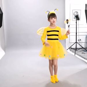 (Ready Stock) Children Costume Little Bee Dance Kindergarten School Cartoon Animal Performance Cosplay Kostum Lebah