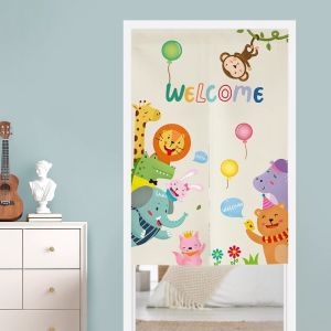 Cartoon Door Curtain Bedroom Room New Homehold Childrens Room Punch-Free Shade Curtain Toilet Partition Curtain