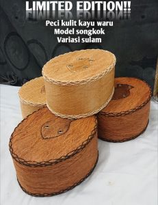 Pecic/Kopiah Kulit Kayu Waru & Model Songkok Variasi Sulam