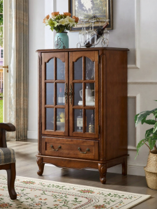 Solid Wood Double-door Wine Cabinet