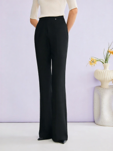 High Waisted Slim Fit Flared Trousers