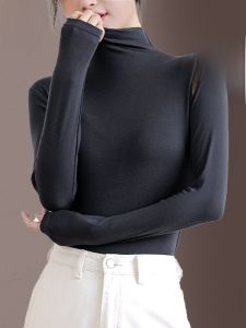 MiiOW | เสื้อเชิ้ตคอตั้งครึ่งตัวผ้าขนสัตว์สำหรับผู้หญิง แขนยาว ทรงสลิมฟิต ทรงปกติ ฤดูใบไม้ร่วง 2023 แฟชั่นสตรีท ลำลอง