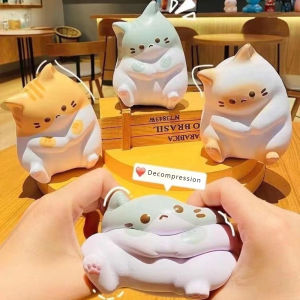 3Pcs Kawaii Cat Squishy Toys Pinch Squeeze Toy Decompression Soft Waxy Toy PU Extrusion Rebound Toy Novelty Gift