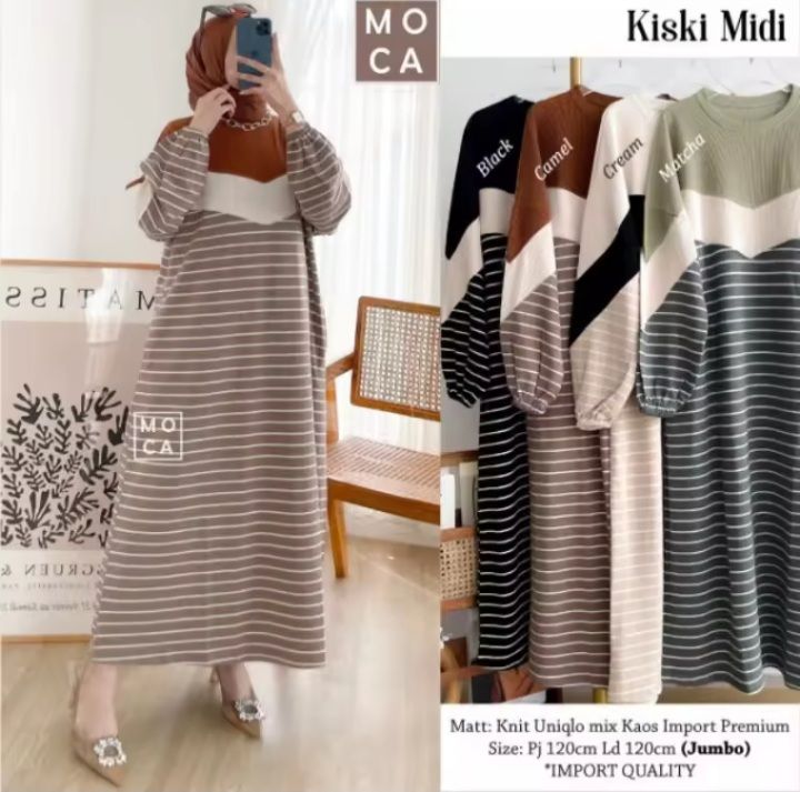 KISKI MIDI DRESS BAHN KNIT SALUR | Lazada Indonesia