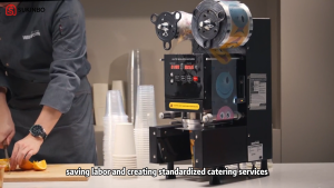 Commercial Automatic Bubble Tea Sealing Machine 420W Cup Sealer 95/90/88mm Leak-proof Plastic Paper Cup Sealing Machine for Boba Milk Tea Juice Coffee Shop (12oz 16oz 24oz 32oz) MY Plug