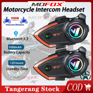 【Ready Stock】CORALOV Mofox Y10 Bluetooth Microphone Helm Motor Bluetooth 5.3 Helm Sepeda Motor Headset Tahan Air Nirkabel dengan Baterai 1000mAh NOT intercom COD
