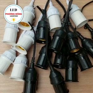 Đuôi Đèn Kín Nước E27 Màu Trắng và Đen Loại tốt có móc treo