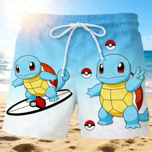 Bandai | Pokemon Anime Beach Shorts Men Shorts Summer Quick Dry Swim Trunks Casual Board Shorts Adult With Pocket Leisure Sport Shorts
