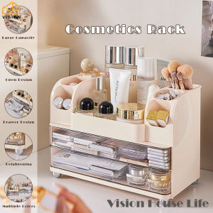 ตู้เก็บเครื่องสำอางที่จัดระเบียบเครื่องเขียนสำนักงานของใช้ในครัวเรือนความจุกล่องเก็บขนาดใหญ่เดสก์ท็อปที่กล่องลิ้นชักการจัดเก็บของเบ็ดเตล็ด