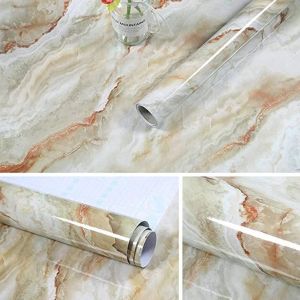 Stiker Marmer Marble Glosy Wallpaper Dinding Sticker Wallpaper Kitchenset  Stiker Marmer