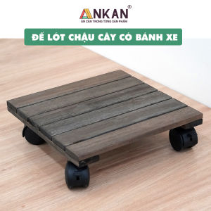 Đế Vuông Lót Chậu Cây Chậu Hoa Di Động Có Bánh Xe Màu Đen - Thương Hiệu ANKAN