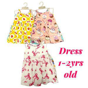6pcs/3pcs Dress Baby girl Assorted print Pambahay 0-2yrs old